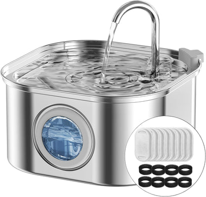 Purrify™ Advanced Automatic Stainless Steel Cat Water Fountain, 108 oz (3.2 L)