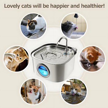 Purrify™ Advanced Automatic Stainless Steel Cat Water Fountain, 108 oz (3.2 L)