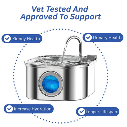 Purrify™ Advanced Automatic Stainless Steel Cat Water Fountain, 108 oz (3.2 L)