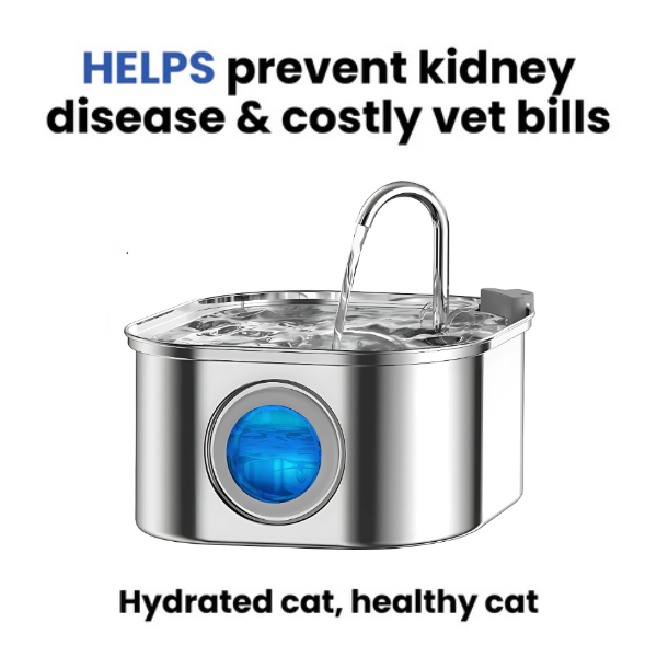 Purrify™ Advanced Automatic Stainless Steel Cat Water Fountain, 108 oz (3.2 L)
