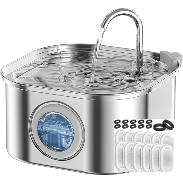 Purrify™ Advanced Automatic Stainless Steel Cat Water Fountain, 108 oz (3.2 L)